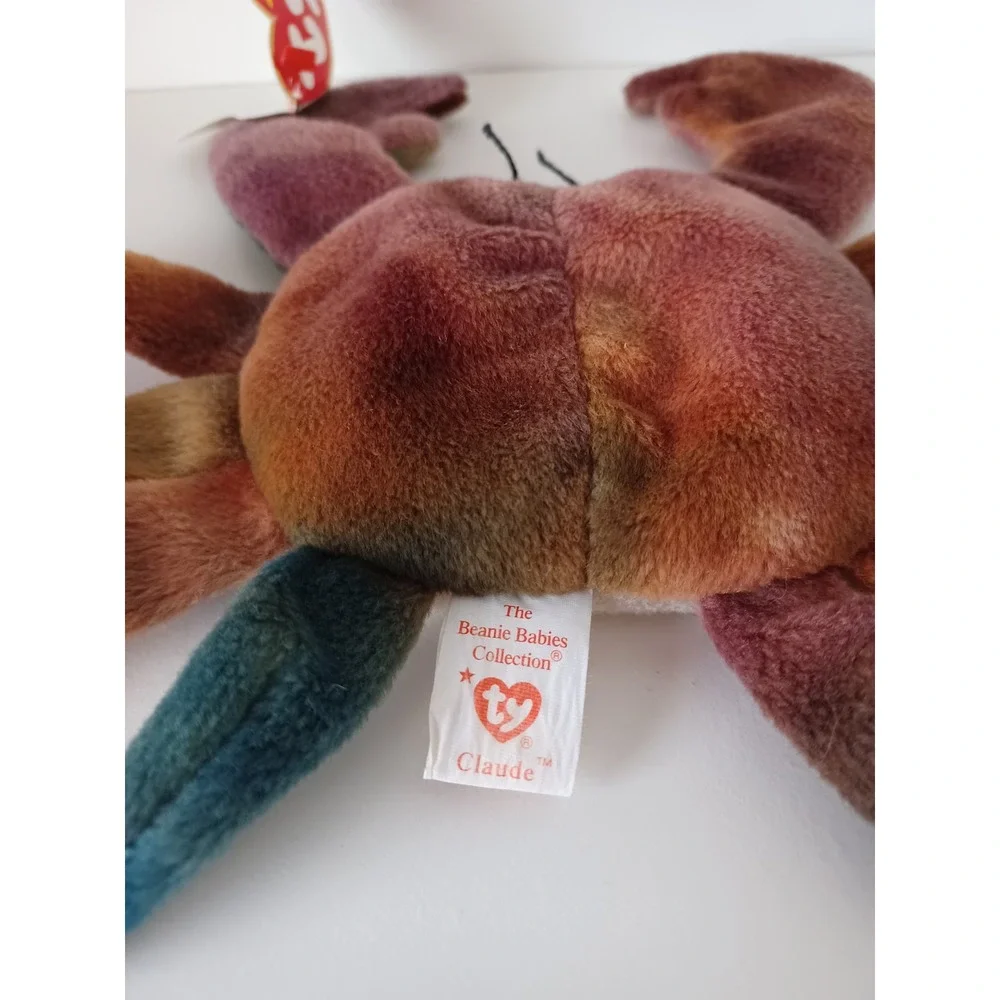Vintage 90s Claude The Crab Ty Beanie Baby Plush Stuffed Animal Collectible Toy
